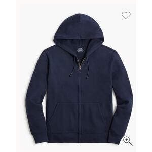 J.Crew Mens Authentic Fleece Full Zip Hoodie Navy Size M NWT Casual